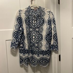 Beautiful Chicos topper. Cobalt blue   Chicos size 2. Regular size 12